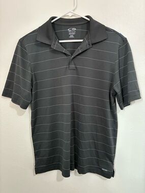 Champion Men's Charcoal Polo with Thin White Stripes
